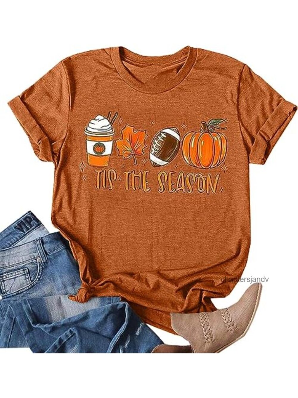 Womens Leopard Pumpkin Graphic Tee Short Sleeve Fall Halloween Top